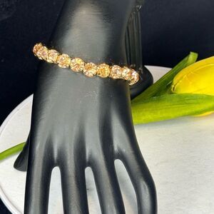Champagne Crystal Rhinestone Stretch Bracelet NWOT